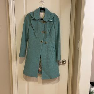 Light blue coat with gorgeous butterfly lining
